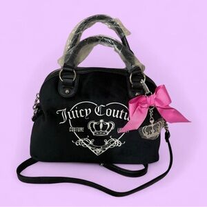 Juicy Couture Black Satchel with Pink Bow
